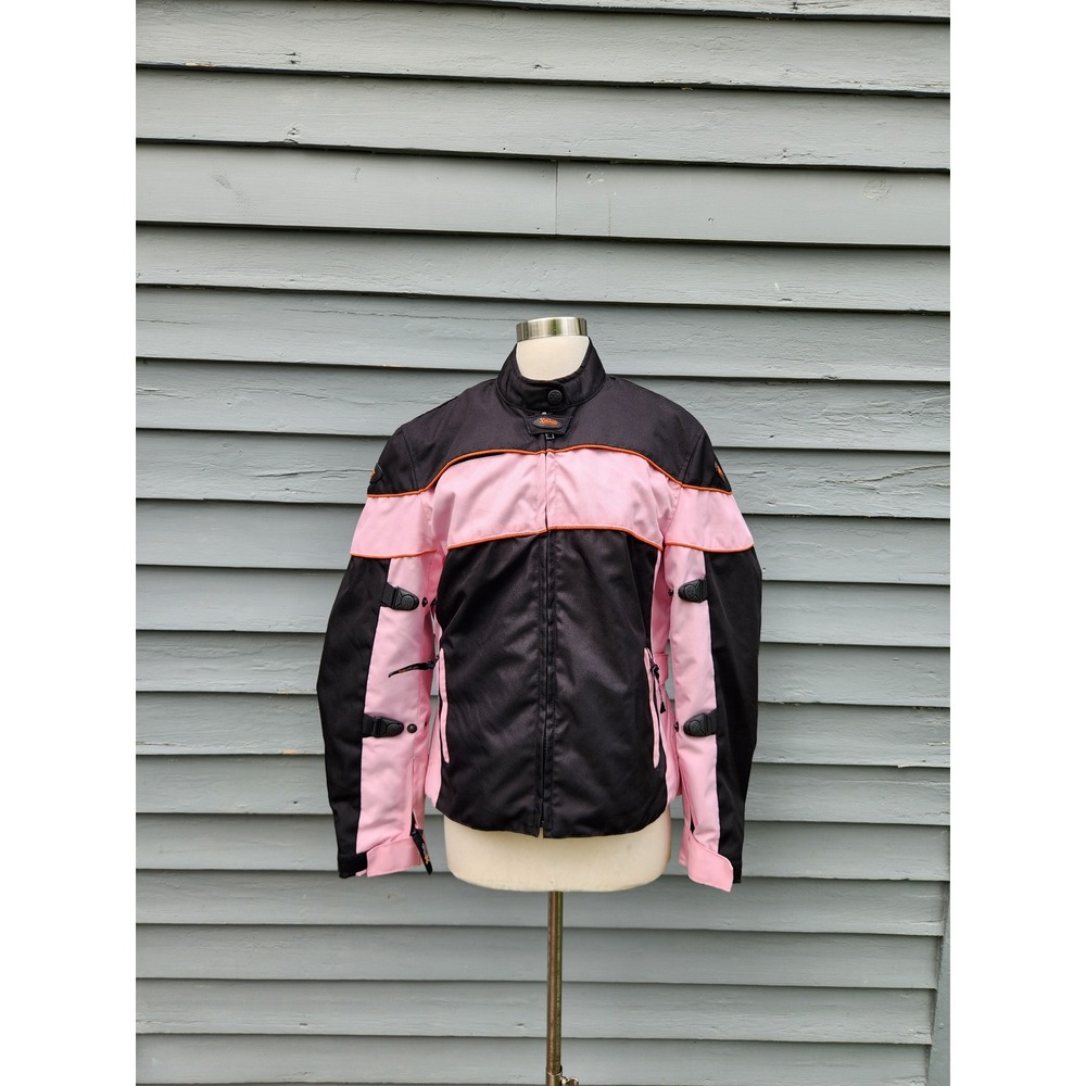 Xelement Motorcycle Jacket Pink Black Colorblock Textile Biker Vented Large